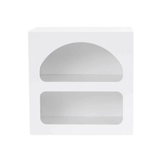 Dmora Dmora - Mesa De Noche Kappa, C&oacute;moda Baja, Mesilla De Noche, Estante De La Cama, 50x38h50 Cm, Blanco, Con Embalaje Reforzado