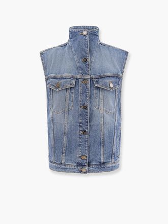 Alaia Giubbino smanicato in denim stone washed - ALAIA - gender_Woman