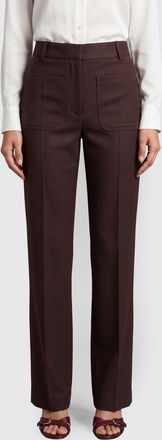 Victoria Beckham Pantaloni a gamba larga Alina in misto lana a vita alta
