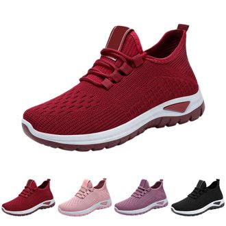 Generic Womens Fashion Trainers Casual Wide Fit Running Sport Sneakers Comfortable Arch Support Wedge Trainer Breathable Mesh Orthopedic Shoes Lace up Non Sli