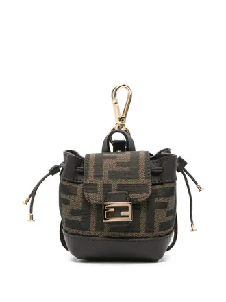 Fendi nano backpack patterned charm - Brown