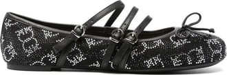Pinko Ballerinas met Strikdetail en Ronde Neus - Dames - Ballerinas - Zwart - 40 EU - Leer - Schoenen