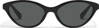 Quay Talk Nice 55mm Cat Eye Sunglasses in Black/Smoke at Nordstrom