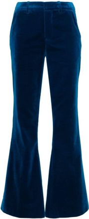 Zadig&Voltaire flared velvet trousers - women - Cotton/Viscose - 34 - Blue