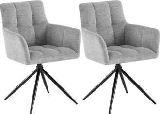 Clp Clp - Juego De 2 Sillas De Comedor Jonah Tela Gris Claro