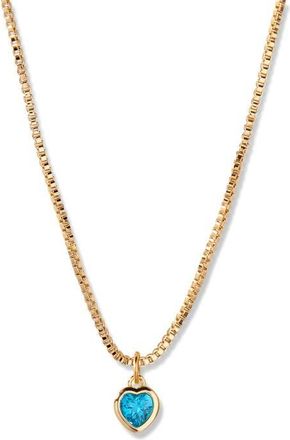Brook & York Mackenzie Birthstone Heart Pendant Necklace in Gold/December at Nordstrom