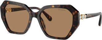 Swarovski Sk 6017 1002M4 Zonnebrillen - Dames - Zonnebrillen - Bruin - 56 MM - Accessoires