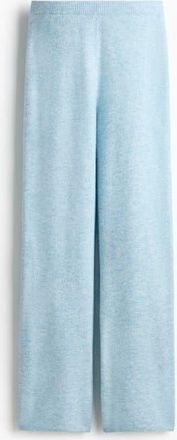 H&M Knitted Pull-on Trousers in Light Blue Melange at Nordstrom, Size Xx-Large