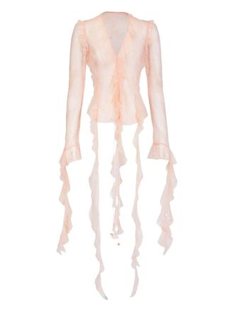 Bananhot Alana lace ruffled shirt - Roze