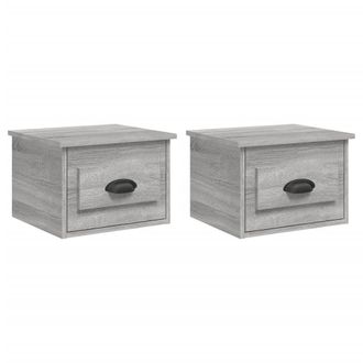 vidaXL Vidaxl - Mesitas De Noche De Pared 2 Uds Color Gris Sonoma 41,5x36x28 Cm