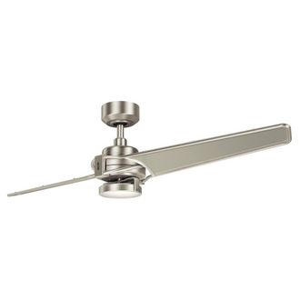 Netlighting Kichler Xety 2 Blade 142cm Ceiling Fan LED Light Nickel Remote Control in Silver