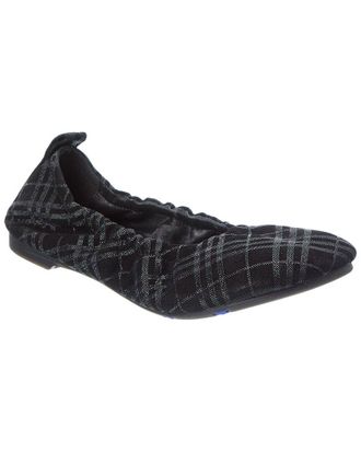 Burberry Baby Check Suede Ballerina Flat
