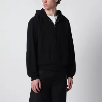 Gucci Black zip hoodie in cashmere blend with logo print