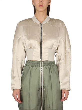 Rick Owens Grey Solid Mock Collar Jacket