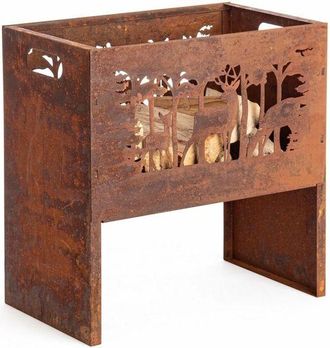 Decorspace Decor Space - Braciere Belisma, in acciaio resistente alle alte temperature, color ruggine, per esterno