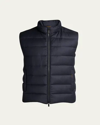 Moorer Mens Flannel Down Vest