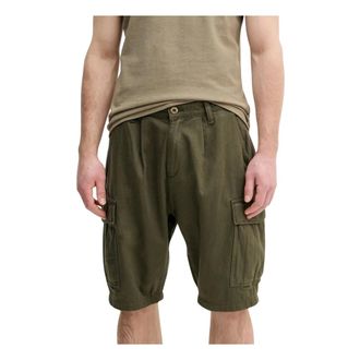Alpha Industries Hombre, Pantalones cortos, Verde, Talla: W30