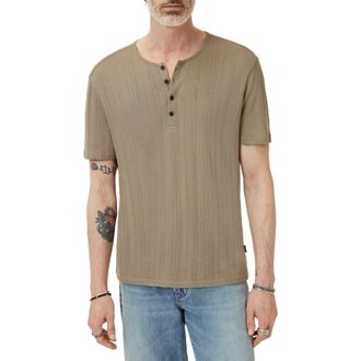 John Varvatos Ciel Variegated Rib Henley in Spruce at Nordstrom Rack, Size X-Large