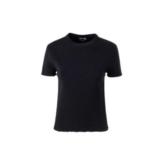 Tom Ford Womens Ribbed Short Sleeve Tshirt - Black Silk - Size Medium