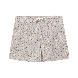 Canali Badmode, Heren, Beige, M, Polyester, Boxer Zwembroek met Zeilprint