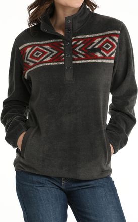 Cinch Polar Fleece Pullover Sweater In Charcoal