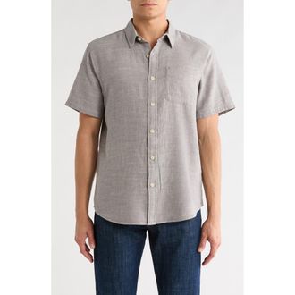 Lucky Brand San Gabriel Short Sleeve Cotton Button-Up Shirt in Volcanic Glass at Nordstrom Rack, Size Xx-Large