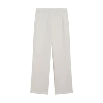 Max Mara Wide Trousers, female, Beige, Size: S Straight-leg Trousers