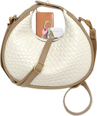 Generic PU Leather Tote Bag,Shoulder Bags for Women,Fashion Shoulder Bag | Crescent Shape Design Travel Shoulder Bag for Women, Girls, Work, Shopping or Trave