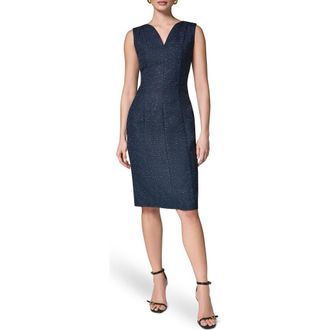 DKNY Slub Tweed Sheath Dress in Nghtfall/gold at Nordstrom, Size 16