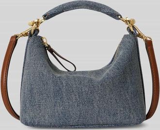 Lauren Ralph Lauren Henkeltasche aus Denim mit Lederriemen in Blau, Gr&ouml;&szlig;e 1