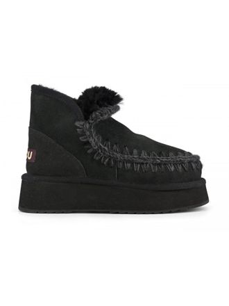 Mou Mini Eskimo Platform Boot In Black Suede
