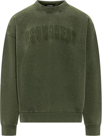 Dsquared2 Crewneck Sweatshirt - Heren - Sweatshirts - Groen - S - Katoen - Hoodies & sweatvesten
