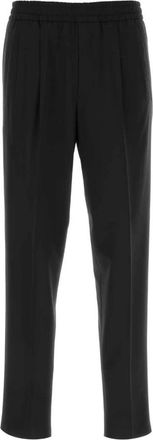 Ermenegildo Zegna Zwarte Stretch Joggers - Heren - Straight fit broeken - Zwart - S - Polyester - Broeken