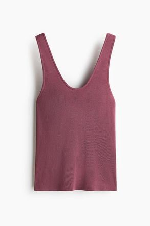 H&M Knitted Vest Top in Dark Pink at Nordstrom, Size X-Small