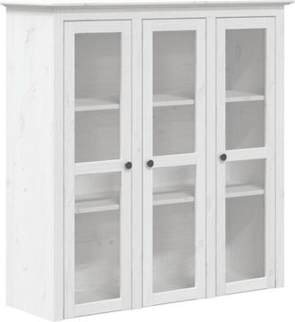 vidaXL Cabinet with Glass Doors bodo White Solid Wood Pine Vidaxl