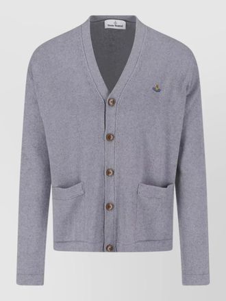Vivienne Westwood crewneck jacket straight cut front pockets ribbed