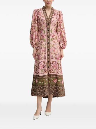 Barbour x FARM Rio Alice maxi-jurk met pofmouwen - Roze
