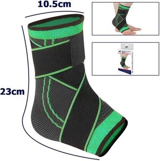 Trade Shop Trade Shop - Coppia Cavigliere Supporto Per Caviglia Anallergica Elastica Sport Fitness Verde