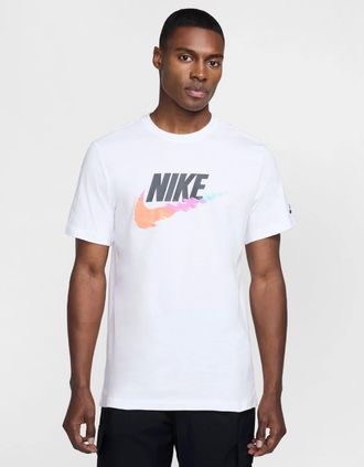 Nike Mens Nike Futura Multi Colour Tick T-Shirt White - Size: 36