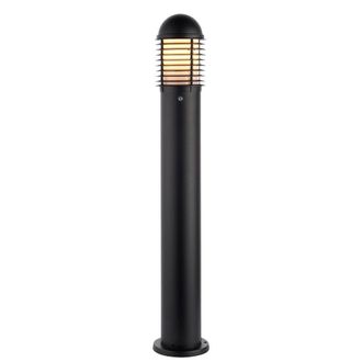 Netlighting Louvre Photocell Outdoor Tall Bollard Light Matt Black Paint IP44