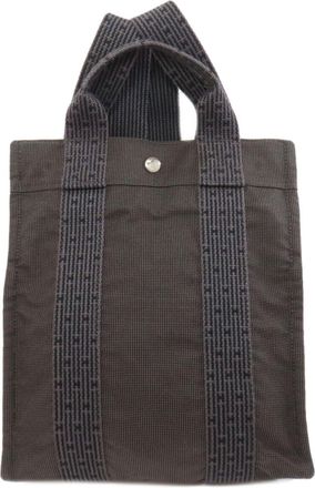 Hermès Her Line Gray Canvas Backpack (Pre-Owned)