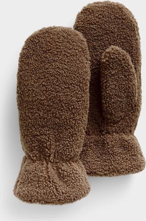 Simons Womens Plush interior high-pile fleece mittens