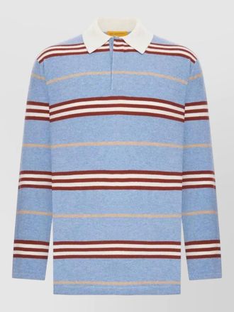 Guest In Residence striped long sleeve polo knit top
