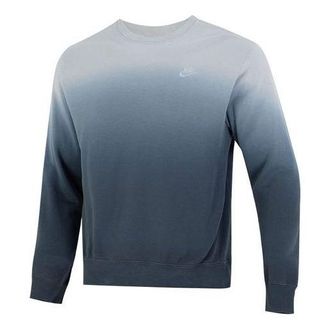 Nike Mens Nike Gradient Logo Casual Loose Long Sleeves Pullover Round Neck Autumn Blue DQ4628-070