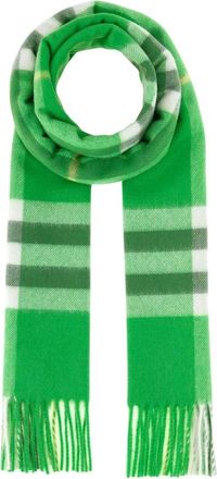 Burberry Accessoires, Dames, Groen, ONE Size, Kasjmier, Giant Check Cashmere Sjaal