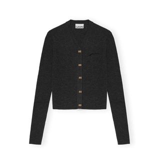 Ganni Dames, Truien, Zwart, Maat: M Wol