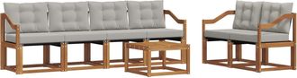 vidaXL Conjunto De Sof&aacute;s De Exterior 7 Uds. Gris Natural Y Claro Vidaxl