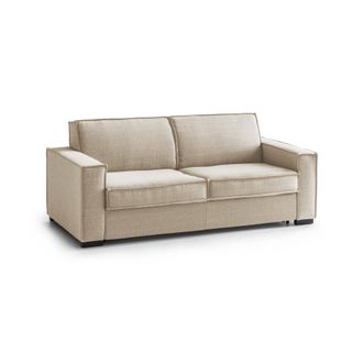 Dmora Sofa Cama Daabiz, Sof&aacute; De 3 Plazas, 100% Made In Italy, Sof&aacute; De Sal&oacute;n Con Apertura Giratoria, En Tela Acolchada, Con Reposabrazos Est&aacute;ndar, Cm 220x95h