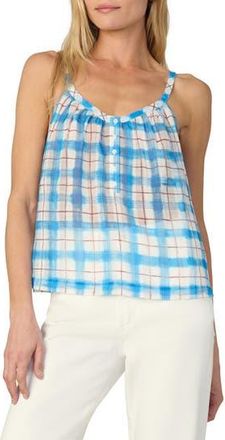 Joe's The Charlie Babydoll Tank Top in Blue/Rust Check at Nordstrom Rack, Size X-Large