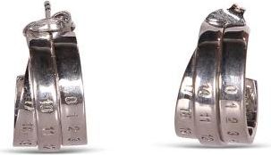 Maison Margiela Numeric Minimal Signature Hoop Oorbellen - Dames - Oorbellen - Grijs - ONE Size - Accessoires